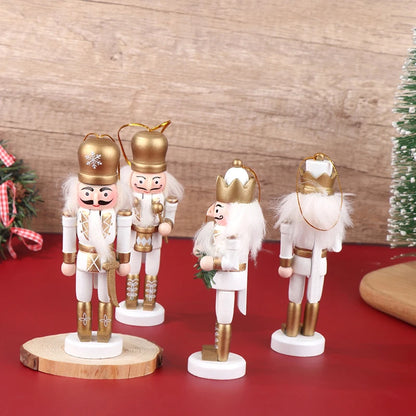 1PC 12CM Nutcracker Soldier Christmas Ornament – Mini Cartoon Puppet Doll Pendant for Desktop, Home Decor & Holiday Decorations
