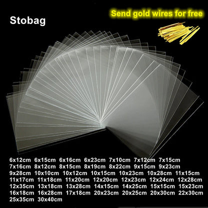 Bolsas de celofán transparentes StoBag – Bolsas de plástico transparentes para regalos, dulces, galletas, recuerdos de fiesta, bodas, Navidad y empaques de regalo