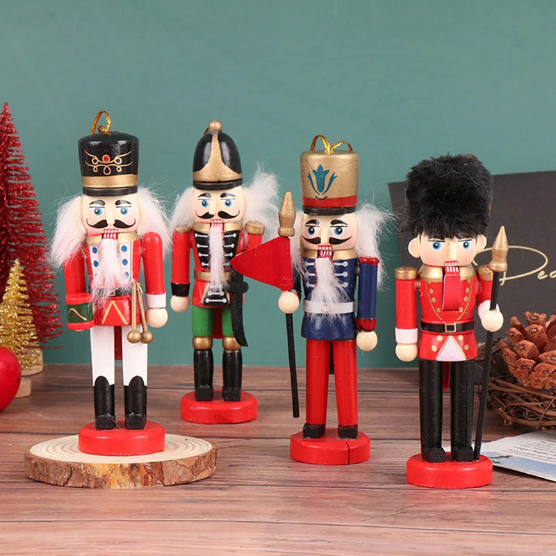 13CM Nutcracker Puppet Soldier Ornament – Cartoon Band Soldier Doll Christmas Pendant for Desktop, Table & Home Holiday Decor