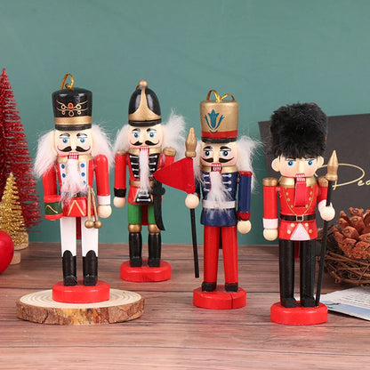 13CM Nutcracker Puppet Soldier Ornament – Cartoon Band Soldier Doll Christmas Pendant for Desktop, Table & Home Holiday Decor