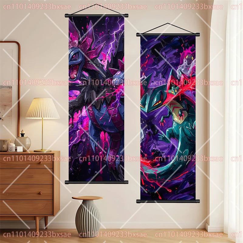 Póster HD de desplazamiento de pared de anime de Pokémon – Dragonite, Gengar, Pikachu, Charizard y legendarios