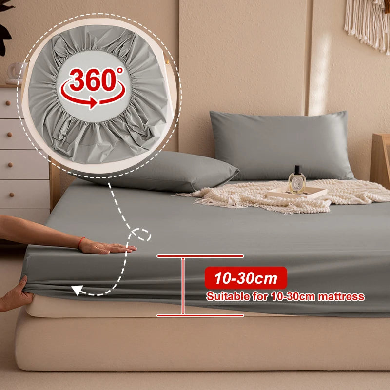 Protège-matelas 100 % imperméable – Housse de matelas ajustée avec bande élastique pour lits simples, doubles, Queen et King