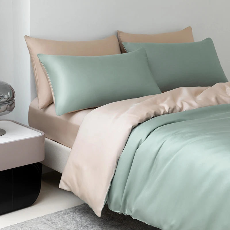 100% Mulberry Silk Bedding Set – Luxury Duvet Cover, Bed Sheet & Pillowcase Set