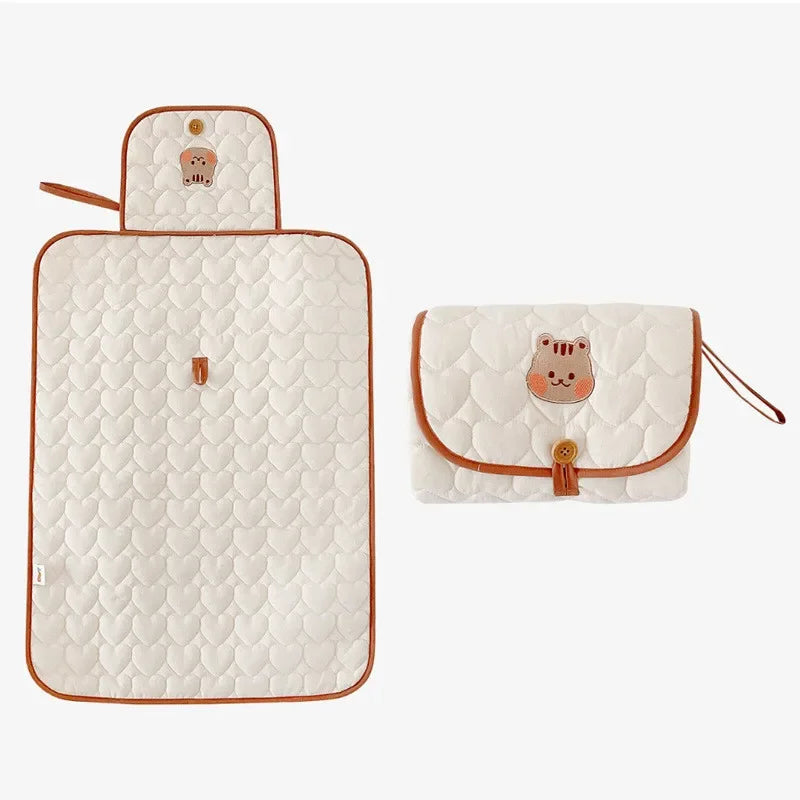 Matelas à Langer Pliable Imperméable – Tapis à Langer de Voyage Portable pour Nouveau-nés avec Design Respirant et Anti-fuites