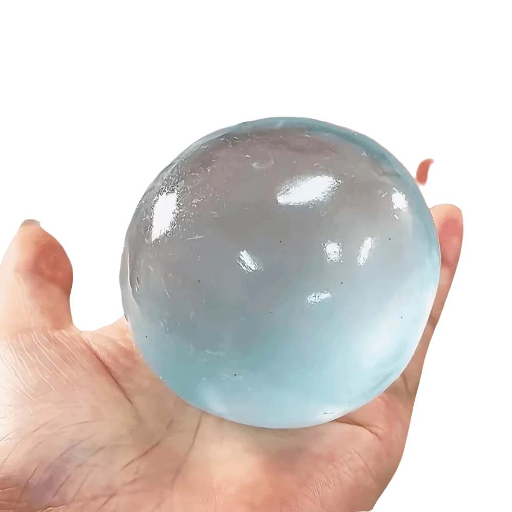 Blue Coconut Oil Squishy Ball – Soft Transparent Quick-Rebound Squeeze Toy, Slow Rising Stress Relief Maltose Squishy Fidget Toy