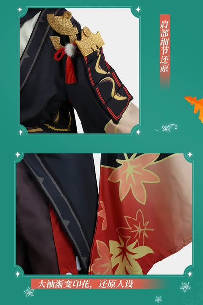 Samurai Cosplay Costume with Wig & Red Glasses – Halloween Party Outfit