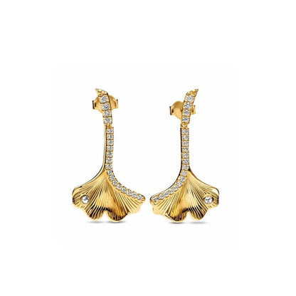 Juego de pendientes de tuerca de plata de ley 925 con hoja cuadrada, sol y luna para mujer, exquisito regalo de joyería europea