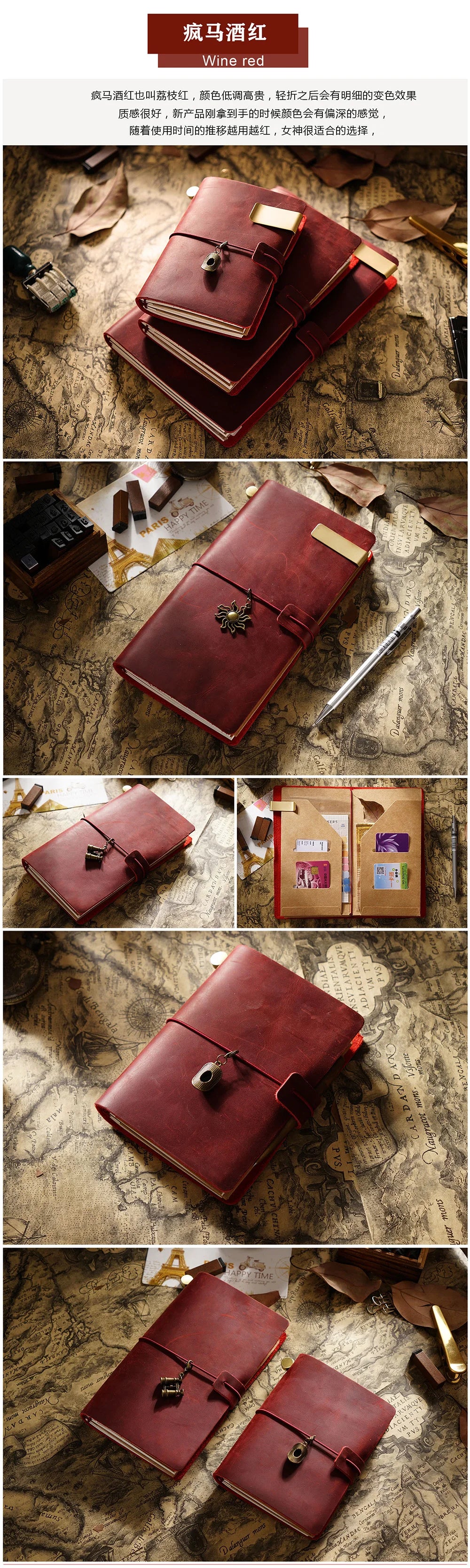 Moterm Genuine Leather Travel Notebook Cover – Handmade Vintage Cowhide Journal & Planner