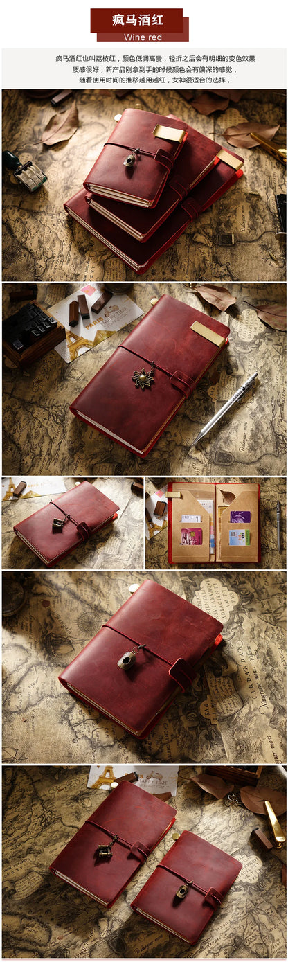 Moterm Genuine Leather Travel Notebook Cover – Handmade Vintage Cowhide Journal & Planner