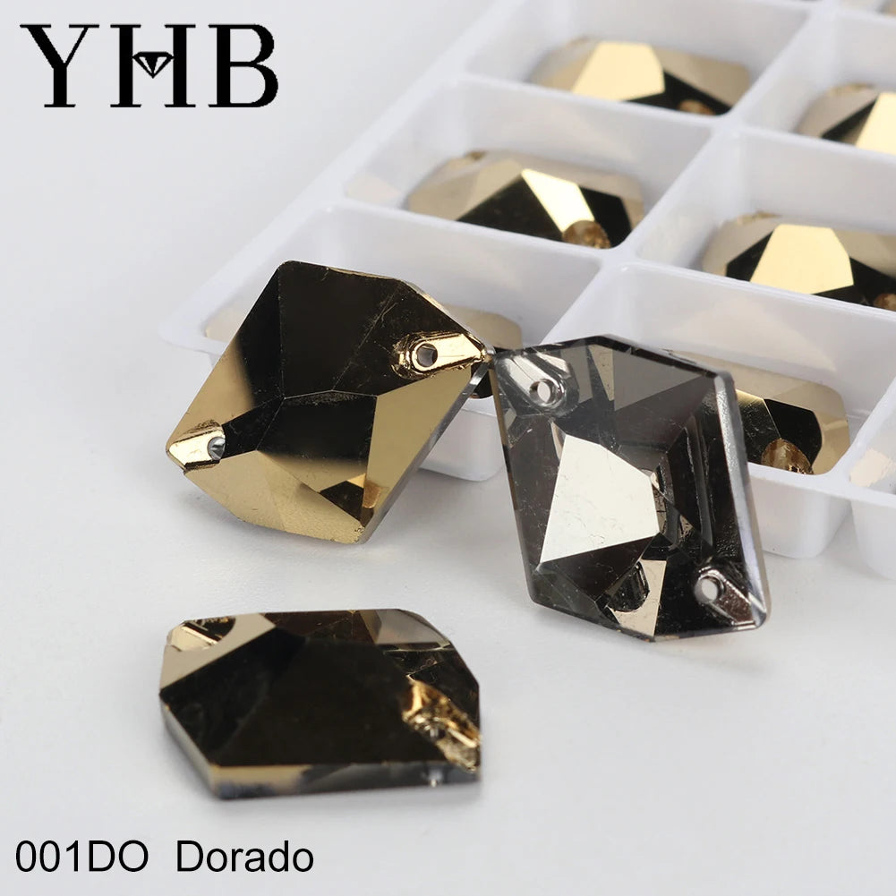 Strass à coudre YHB Cosmic AB Moonlight – Pierres plates en cristal de verre pour la décoration de vêtements et de sacs
