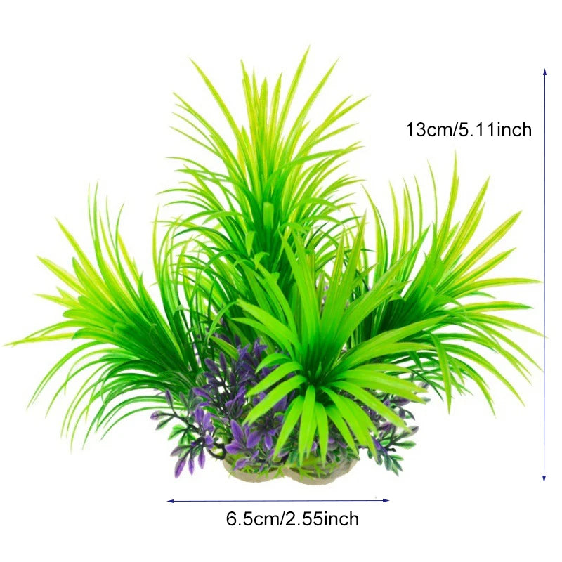 Artificial Aquarium Plants – Plastic Aquatic Underwater Plants for Fish Tank Decoration, Aquascaping & Aquarium Accessories