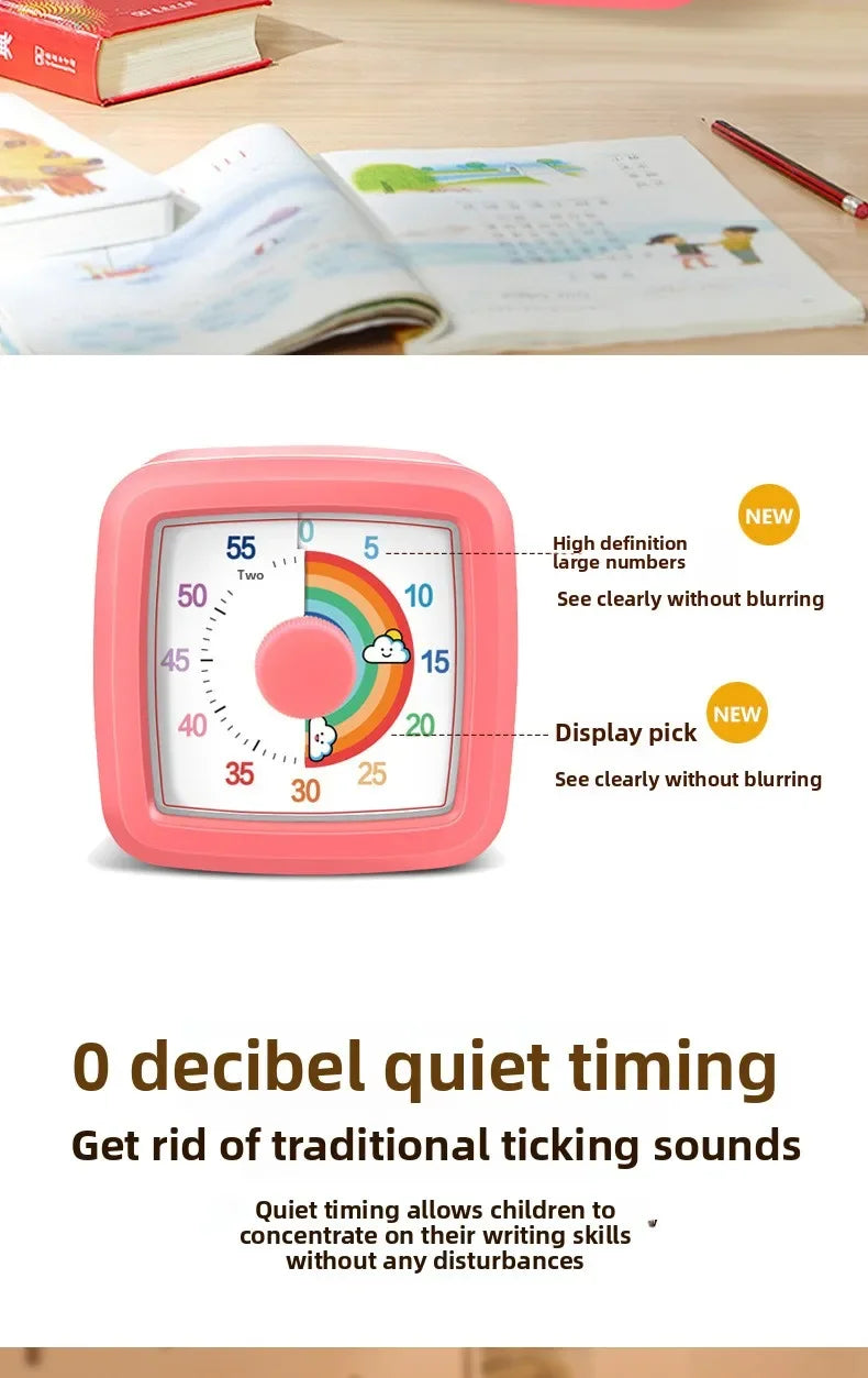 Temporizador visual de 60 minutos con luz nocturna – Reloj de cuenta regresiva para niños, estudiantes y productividad