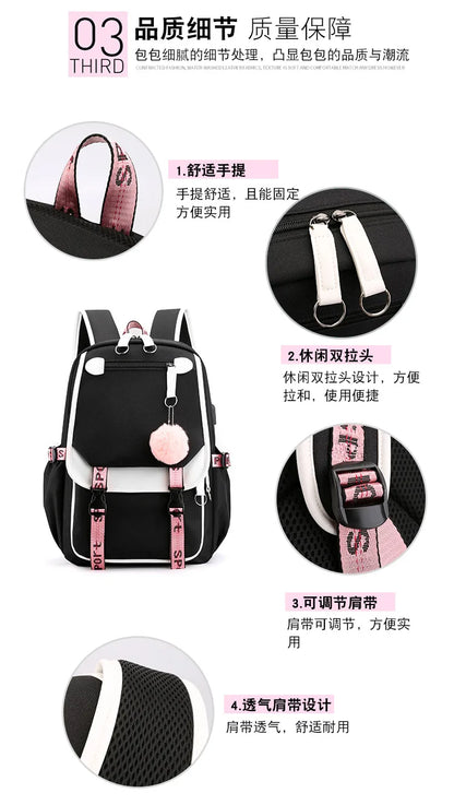 Sac à dos pour enfants grande capacité inspiré des animes | Cartable pour garçons et filles avec compartiment pour ordinateur portable