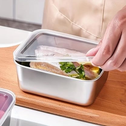 Juego de 5 recipientes de almacenamiento de alimentos de acero inoxidable – Fiambreras herméticas sin BPA para preparación de comidas, oficina y camping