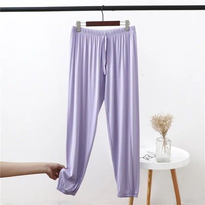 Plus Size Women's Modal Lantern Pants – Lightweight High-Waist Cuffed Casual Joggers for Summer Sports & Everyday Wear