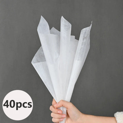 40PCS Non-Woven Flower Wrapping Paper for Bouquets, Floral Arrangements, Gifts & Florist Supplies