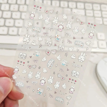 Cute Miffy 3D Nail Stickers – Kawaii Anime Glass Camera Nail Art Decorations (Holiday Gift Set)