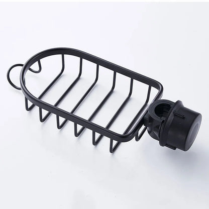 Aluminum Sink Caddy Sponge Holder Faucet Storage Rack Soap Drain Organizer for Kitchen & Bathroom