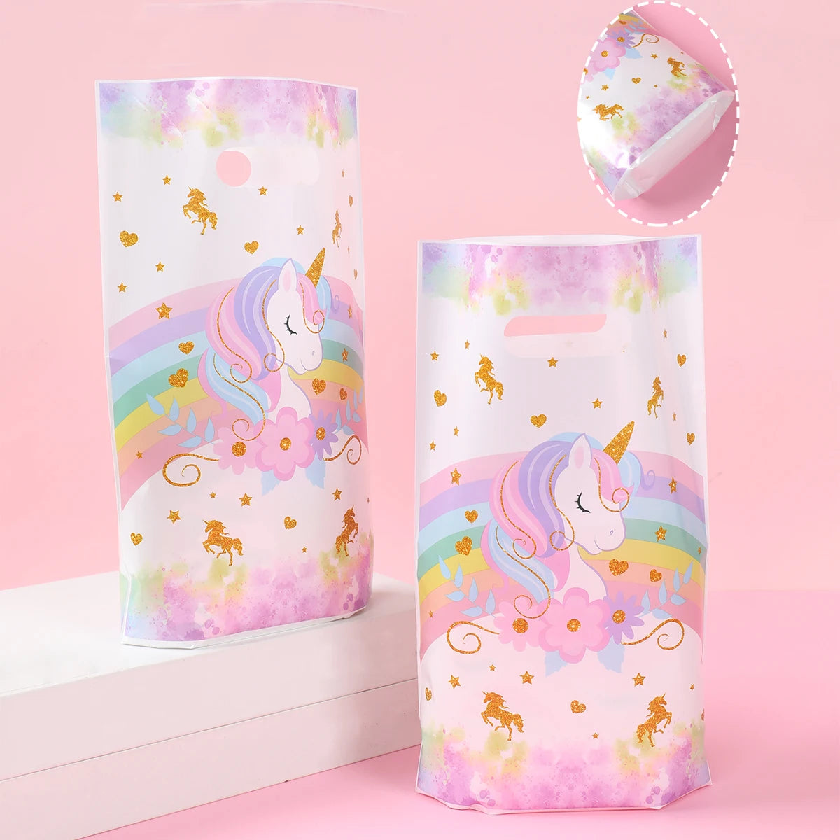 10/25/50 unidades Bolsas de Regalo de Unicornio para Dulces – Lindas Bolsas de Mano para Recuerdos de Fiesta, Decoraciones de Cumpleaños, Baby Showers, Regalos para Niños y Artículos de Celebración