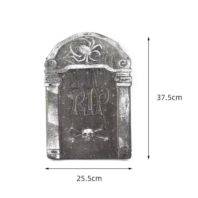 1PC Halloween Foam Skeleton Tombstone Decoration – Grave Bat & Ghost Horror Prop for Haunted Houses, Halloween Parties & Spooky Home Decor