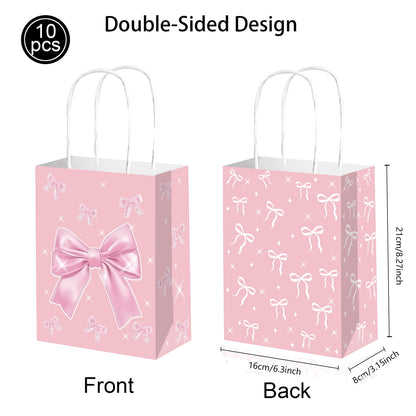 Kit de Fête d'Anniversaire Rose – Thème Princesse Bannière, Ballons Nœud, Pailles, Assiettes en Papier Jetables, Serviettes et Gobelets Vaisselle Décorations pour Fêtes d'Anniversaire de Filles