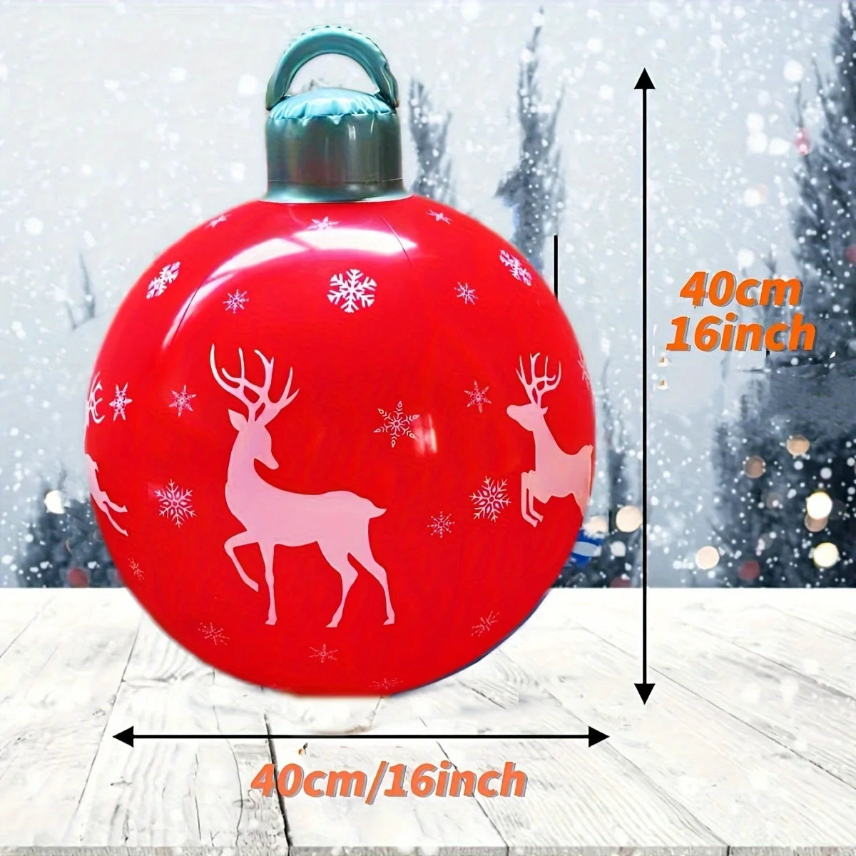 1PC 40CM Inflatable Christmas Decoration Ball – PVC Outdoor Holiday Ornament for Yard, Lawn, Porch & Christmas Home Decor