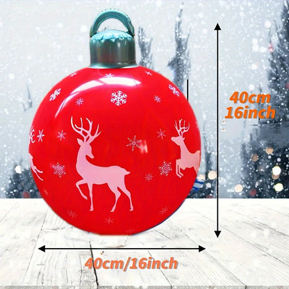 1PC 40CM Inflatable Christmas Decoration Ball – PVC Outdoor Holiday Ornament for Yard, Lawn, Porch & Christmas Home Decor