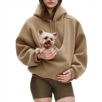 Pet Carrier Hoodie for Small Dogs & Cats – Hands-Free Unisex Pouch Sweatshirt, Cozy Pullover for Puppy & Kitten Carrying
