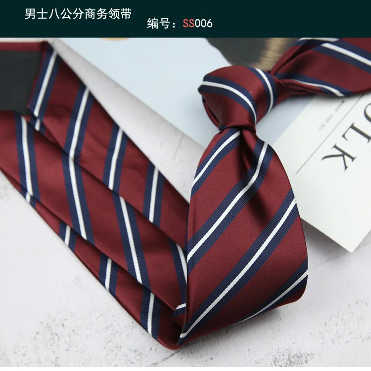 Corbata de hombre de 8 cm con rayas tejidas, formal de negocios para bodas, oficina y fiestas