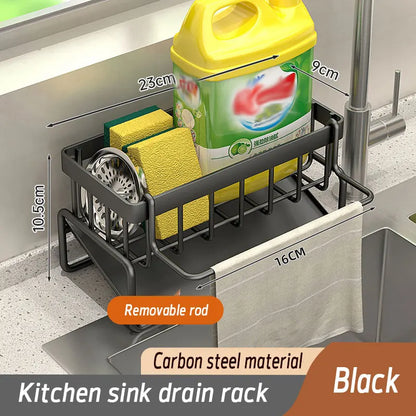 Soporte de esponja de acero inoxidable para fregadero – Escurridor de cocina y organizador de jabón para almacenamiento en el fregadero