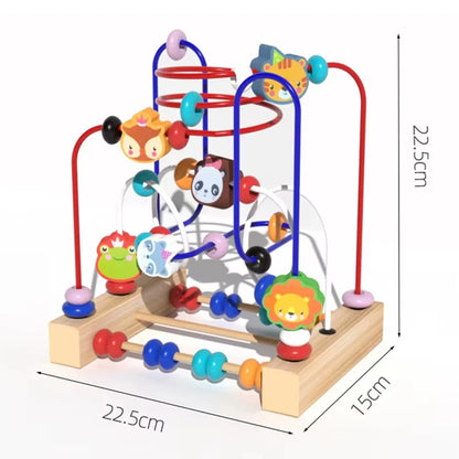 Jouet Montessori en bois de montagnes russes – Labyrinthe de perles pour bébé, boulier d'apprentissage des mathématiques pour les tout-petits de 1 à 3 ans, cadeau de développement éducatif précoce