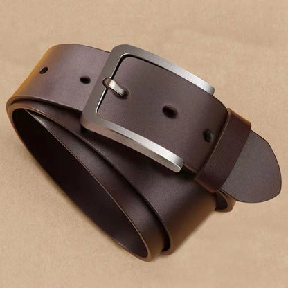 Cinturón de negocios de cuero de PU para hombre, con hebilla de aleación ajustable, para vaqueros y pantalones de vestir