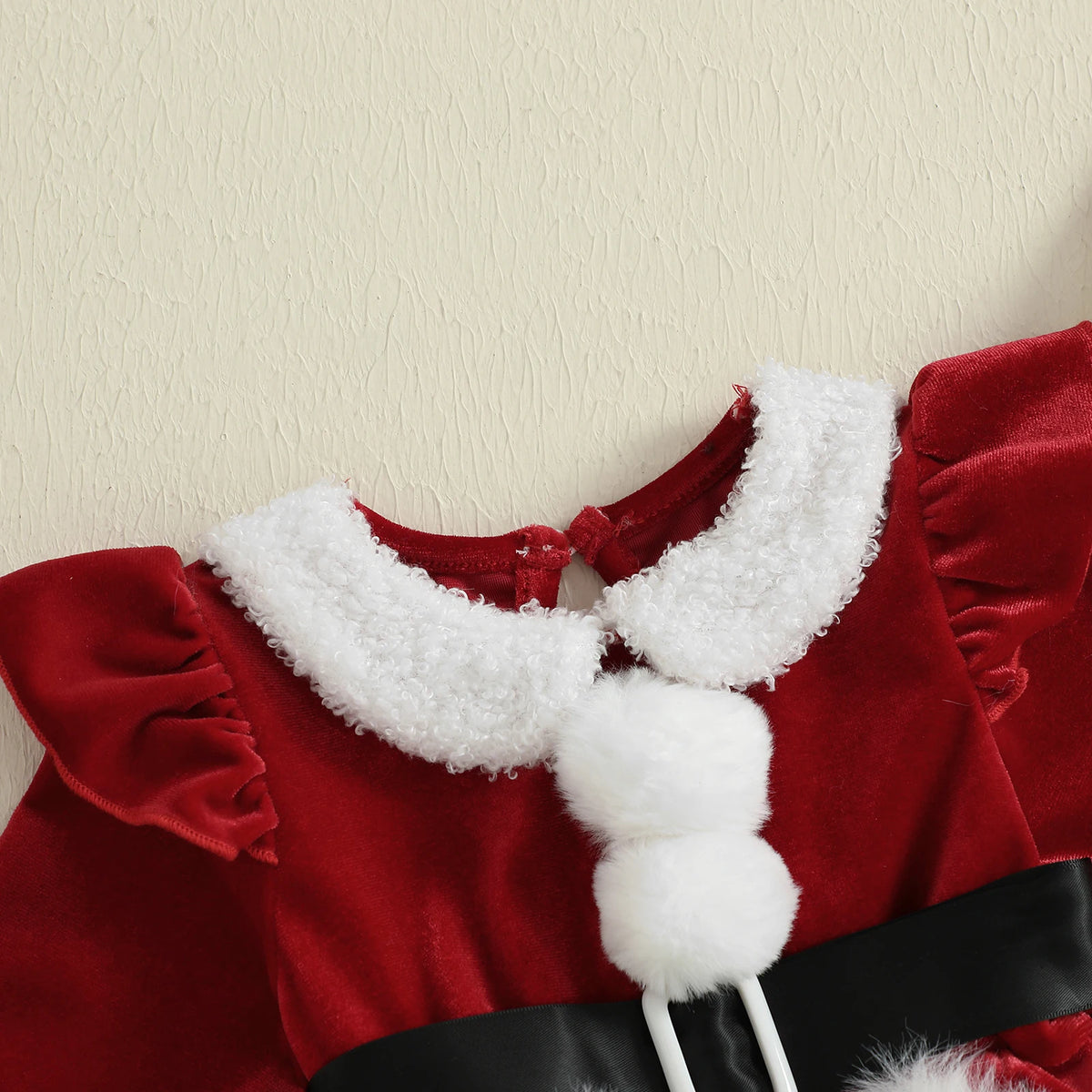 Citgeett Baby Girls Christmas Bodysuit Dress Set, Winter Plush Patchwork Long Sleeve Jumpsuit with Cute Santa Hat, Infant Holiday Outfit for Christmas Parties, Photoshoots and Festive Celebrations