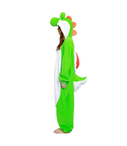 Yoshi Kigurumi Cosplay Onesie – Full Body Pajamas for Adults (Women’s Halloween/Christmas Sleepwear Costume)