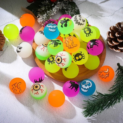 10–100PCS Mini Glow-in-the-Dark Halloween Bouncing Balls – Spider, Bat & Ghost Party Favors, Gift Bag Fillers & Spooky Decorations