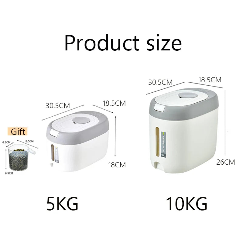 XIAOGUI 5KG/10KG Rice Dispenser – Large-Capacity Kitchen Food Storage Container for Rice, Cereal & Grains, Airtight Organizer Box