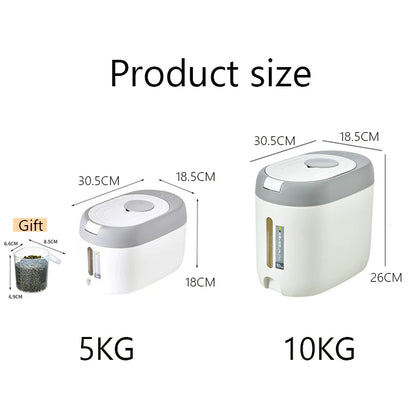 XIAOGUI 5KG/10KG Rice Dispenser – Large-Capacity Kitchen Food Storage Container for Rice, Cereal & Grains, Airtight Organizer Box