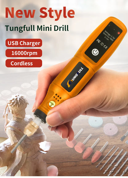 Mini Rotary Tool USB Engraver – Rechargeable Cordless Grinder Drill for DIY Carving, Polishing & Crafts