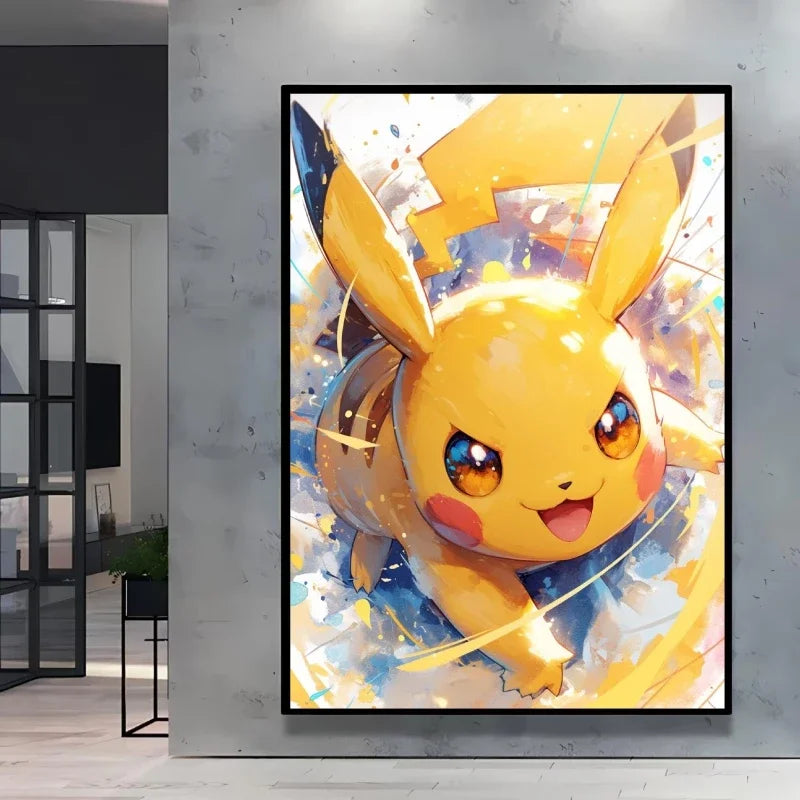 Pokémon Eevee Ink Style Canvas Wall Art – Fantasy Decorative Painting for Home & Room Decor