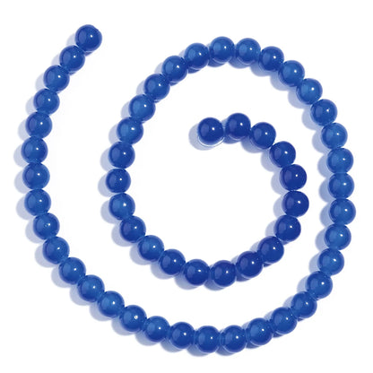 1 brin de perles de verre unies 6/8mm – Perles rondes intercalaires lâches pour la fabrication de bijoux DIY, bracelets faits main, colliers et accessoires d'artisanat