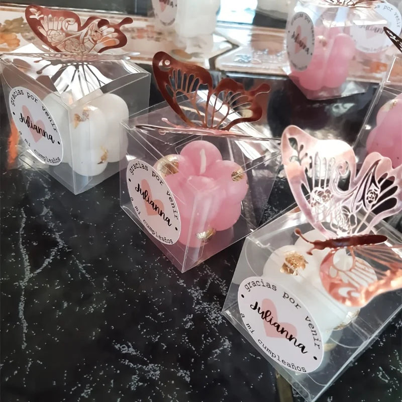 50 Boîtes cadeaux transparentes en PVC pour bougies, dragées, bonbons et emballages cadeaux de fête (5 × 5 × 5 cm)