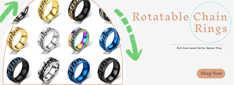 Cherry Blossom Rotating Fidget Spinner Ring – Cute Cat, Bee, Bunny & Butterfly Anti-Anxiety Ring for Women | Adjustable Stress Relief Jewelry