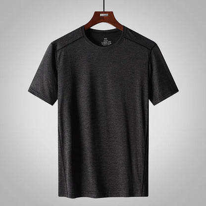 Men's 6XL-8XL Summer T-Shirt – Plus Size Casual Basic Tee with Raglan Sleeves, Lightweight Sporty Top for Everyday Wear