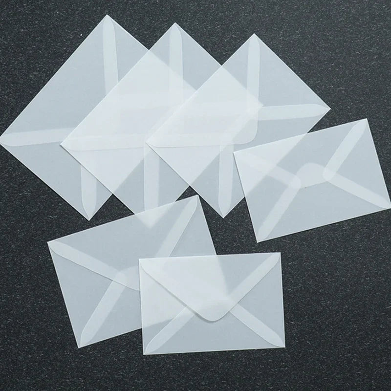 Lot de 50 enveloppes vierges translucides pour invitations, cartes postales, cartes de mariage, courriers professionnels et cartes cadeaux