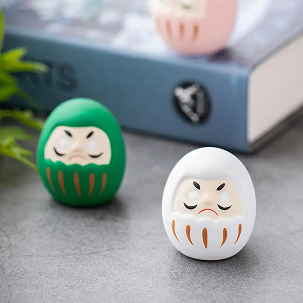 Japanese Daruma Doll Figurine – Traditional Ceramic Lucky Fortune Charm, Miniature Home Decor Ornament & Cultural Gift