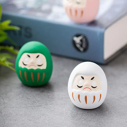 Japanese Daruma Doll Figurine – Traditional Ceramic Lucky Fortune Charm, Miniature Home Decor Ornament & Cultural Gift
