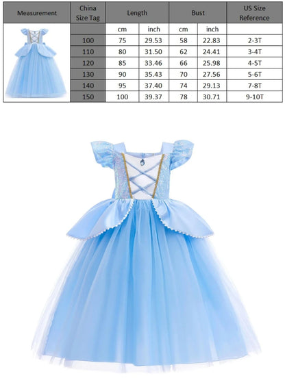 Vestido de disfraz de princesa para niña – Traje de fiesta de cuento de hadas para Halloween, carnaval y regalos de cumpleaños