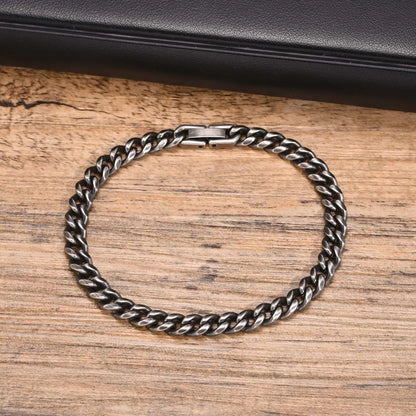 Vintage Byzantine Chain Bracelet – Stainless Steel Braided Link Wristband for Men & Boys | Retro Fashion Jewelry Gift for Father