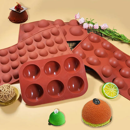 Semi-Sphere Silicone Chocolate Mold – Half-Ball Dome Cake Baking Tray for Chocolate, Pudding, Candy & Jelly, Reusable DIY Kitchen Baking Tool