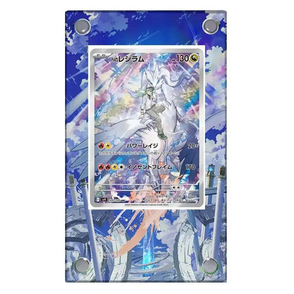 Estuche de exhibición de cartas acrílico Pokémon – Reshiram, Mewtwo, Zekrom, Charizard y soporte protector de cartas de personajes